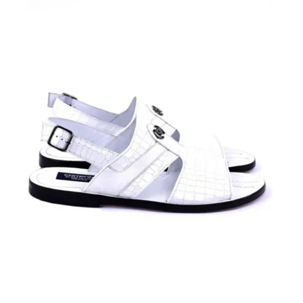 corrente_cs_embossed_leat_1.webp Cheap Corrente C0073-5829S Embossed Leather & Ostrich Sandals White