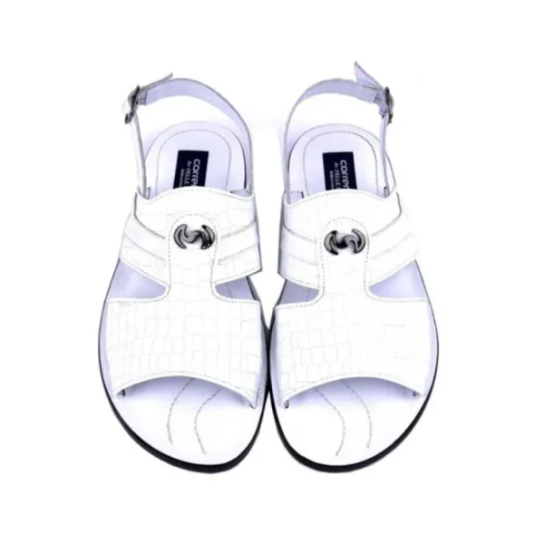 corrente_cs_embossed_leat_3.webp Cheap Corrente C0073-5829S Embossed Leather & Ostrich Sandals White
