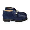 Shop Corrente C032-5786S Suede Bit Buckle Ankle Boots Navy