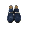 Shop Corrente C032-5786S Suede Bit Buckle Ankle Boots Navy