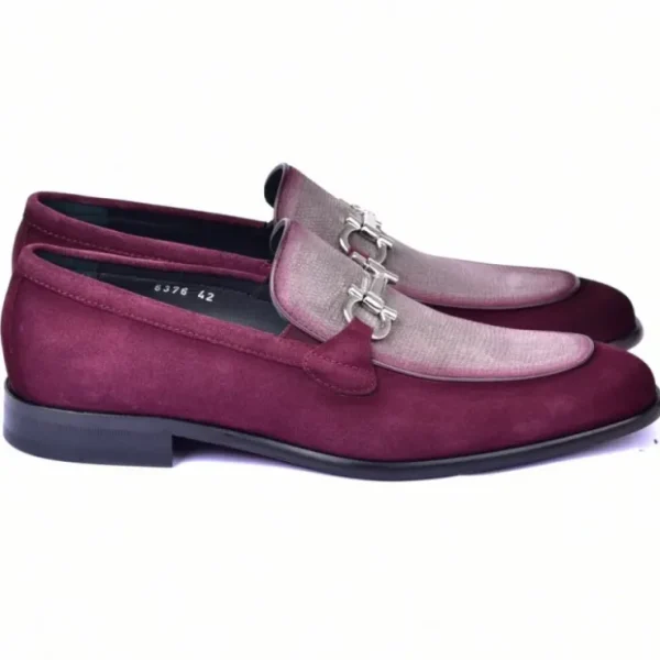 corrente_cs_two_tone_sued_1-2.webp Hot Corrente C11108-6376S Two Tone Suede Bit Loafer Burgundy