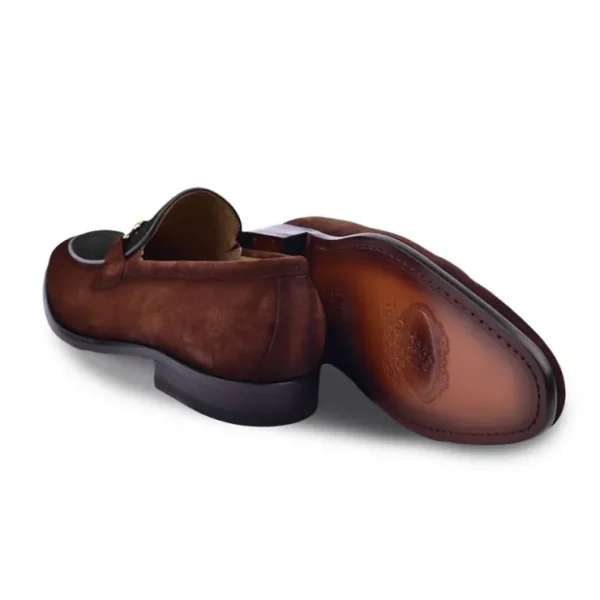 corrente_cs_two_tone_sued_2-3.webp Sale Corrente C11104-6376S Two Tone Suede Bit Loafers Tan / Green