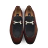 Sale Corrente C11104-6376S Two Tone Suede Bit Loafers Tan / Green