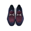 Outlet Corrente C11109-6376S Two Tone Suede Bit Loafers Navy / Burgundy