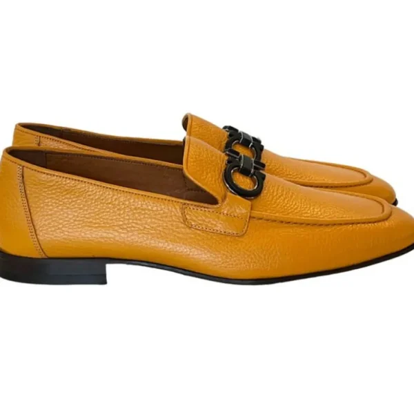 Best Corrente P000652-6472 Bit Buckle Loafers Yellow