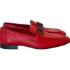Cheap Corrente P000653-6472 Bit Buckle Loafers Red