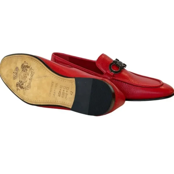 Cheap Corrente P000653-6472 Bit Buckle Loafers Red