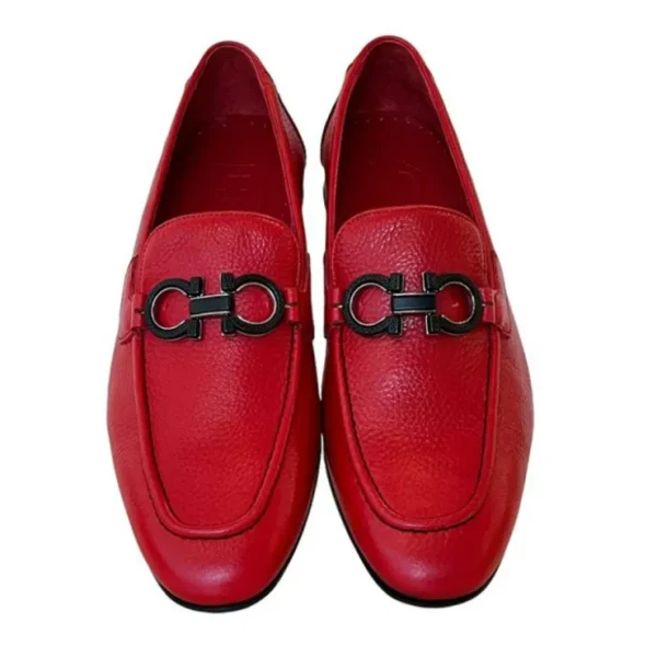 Cheap Corrente P000653-6472 Bit Buckle Loafers Red