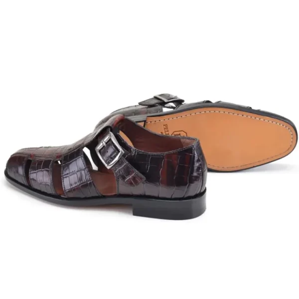 corrente_p_croco_print_sa_2.webp Shop Corrente P00029-8092 Croco Print Sandal Brown
