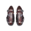 Shop Corrente P00029-8092 Croco Print Sandal Brown
