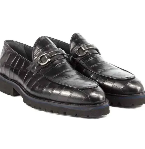 corrente_p_michel_crocodi_0-1.webp Clearance Corrente P00045 Michel Crocodile Print Bit Loafer Black