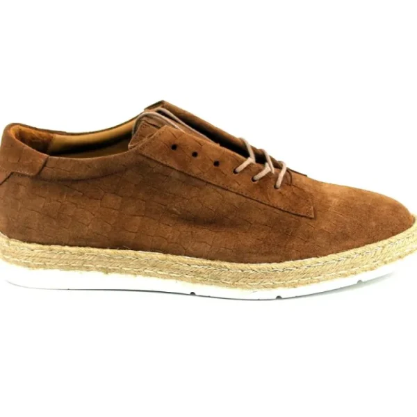 corrente_p_monaco_croc_pr_1-2.webp Shop Corrente P01063 Monaco Croc Print Nubuck Sneakers Tan