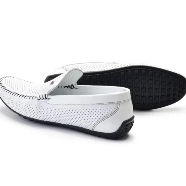 Flash Sale Corrente P00021-2301 Perforated Driving Shoe White