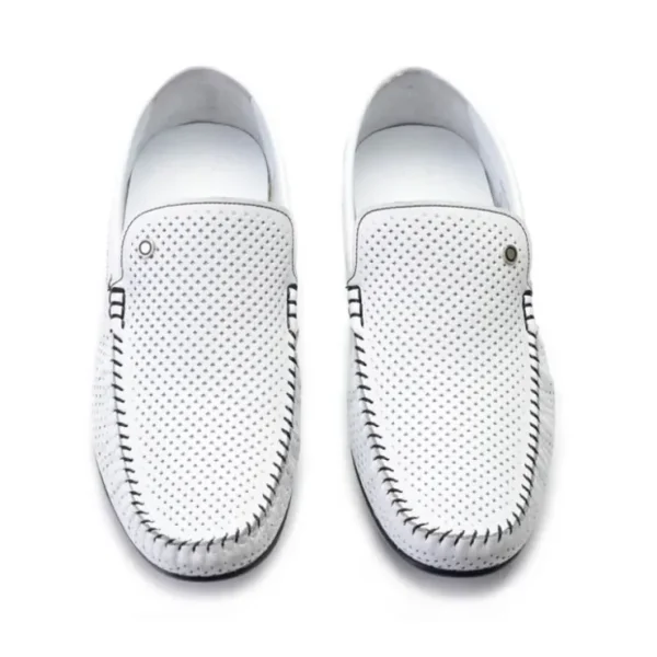 Flash Sale Corrente P00021-2301 Perforated Driving Shoe White