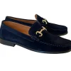 Flash Sale Corrente P000615-6444 Suede Bit Buckle Loafers Navy