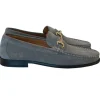 Sale Corrente P000614-6444 Suede Bit Buckle Loafers Grey