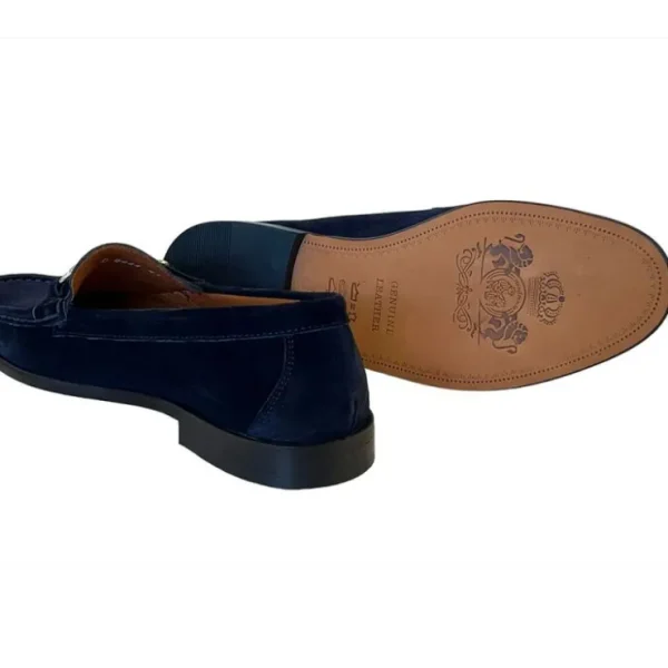 Flash Sale Corrente P000615-6444 Suede Bit Buckle Loafers Navy
