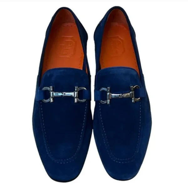 corrente_p_suede_bit_buck_3-3.webp Sale Corrente P000658-6472 Suede Bit Buckle Loafers Blue