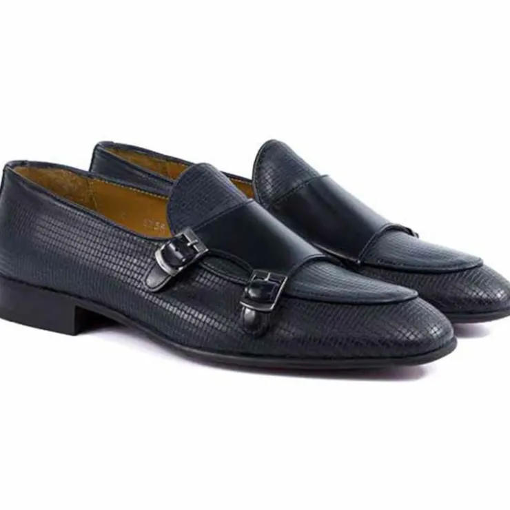 Flash Sale Corrente P000597 Tomaso Double Buckle Loafer Navy