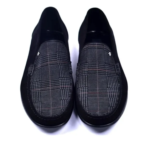 corrente_s_handsewn_suede_2.webp Online Corrente 3898S Handsewn Suede / Fabric Loafers Black