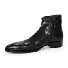 Sale Duca by Matiste Aprilia Genuine Leather/ Embossed Croco Boots Black