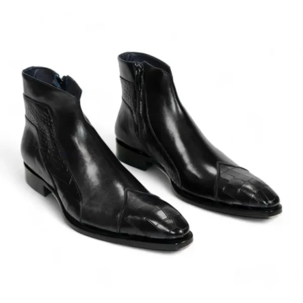 duca_by_matiste_aprilia_g_3.webp Sale Duca by Matiste Aprilia Genuine Leather/ Embossed Croco Boots Black