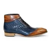 Cheap Duca by Matiste Lauro Leather/Embossed Quilt Leather Shoes Cognac/Navy