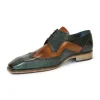 Fashion Duca by Matiste Saranno Genuine Leather Shoes Green/Cognac