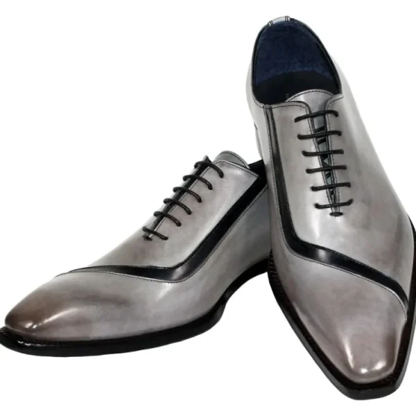 duca_by_matiste_torre_cal_1.webp Discount Duca by Matiste Torre Calfskin Shoes Light Grey / Black