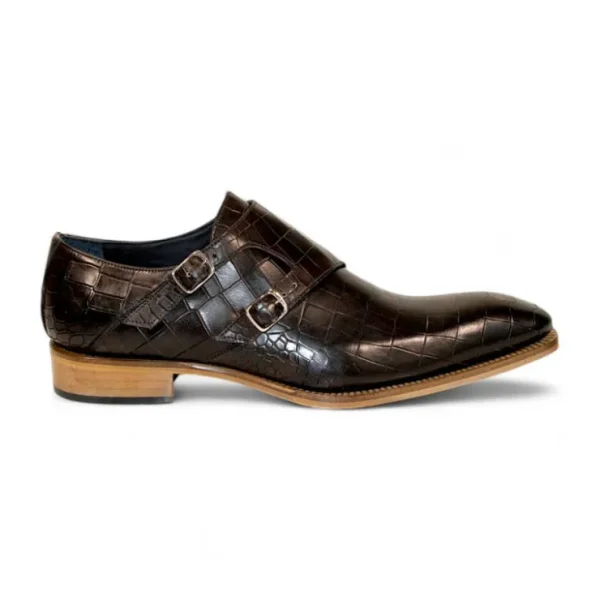 Flash Sale Duca by Matiste Vergato Embossed Croco Leather Shoes Chocolate