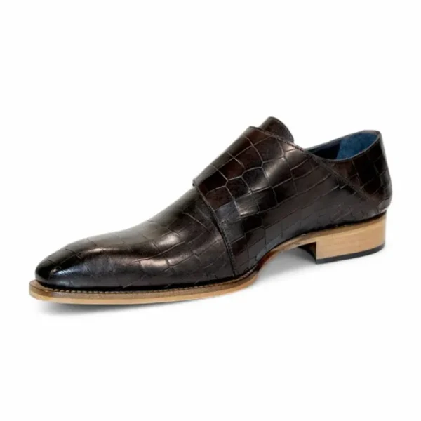 Flash Sale Duca by Matiste Vergato Embossed Croco Leather Shoes Chocolate