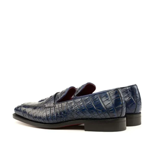 emanuele_sempre_alligator_1-1.webp Clearance Emanuele Sempre Alligator Penny Loafers Navy