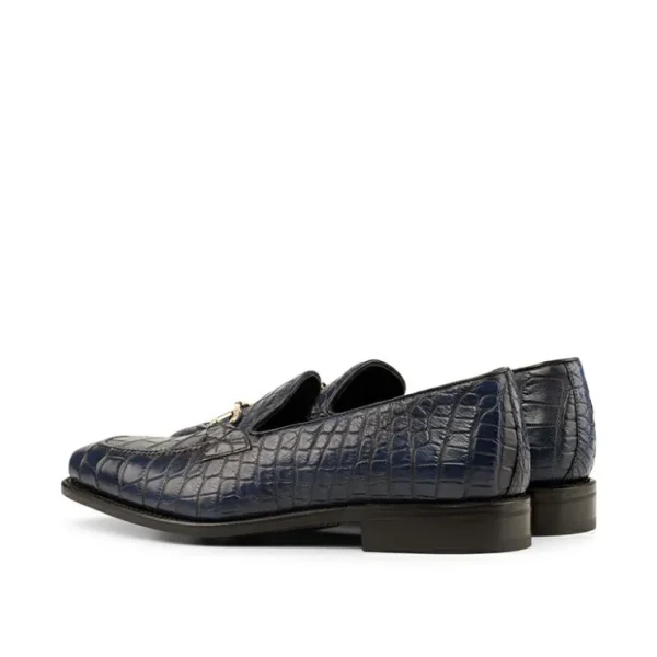 emanuele_sempre_alligator_1.webp Sale Emanuele Sempre Alligator Bit Loafers Navy