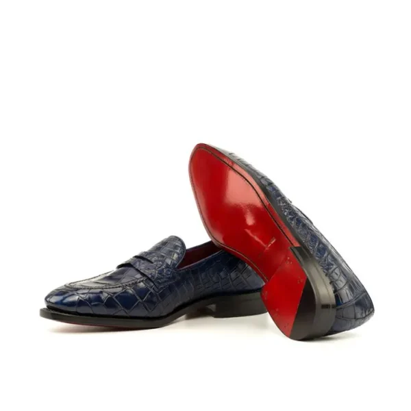 emanuele_sempre_alligator_2-1.webp Clearance Emanuele Sempre Alligator Penny Loafers Navy