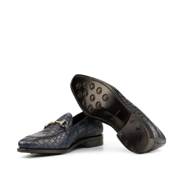 emanuele_sempre_alligator_2.webp Sale Emanuele Sempre Alligator Bit Loafers Navy