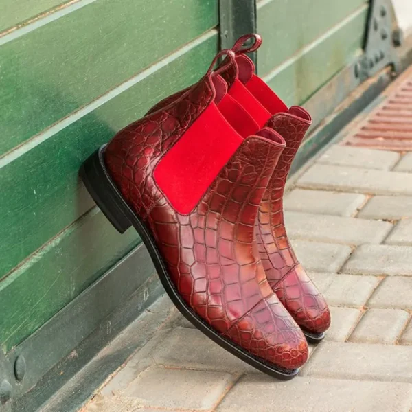 emanuele_sempre_chelsea_b_3-1.webp Cheap Emanuele Sempre Chelsea Boot Classic Alligator Shoes Red