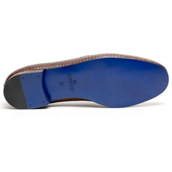 Shop Emanuele Sempre Crocco Tassel Loafers Dark Brown DarkBrown