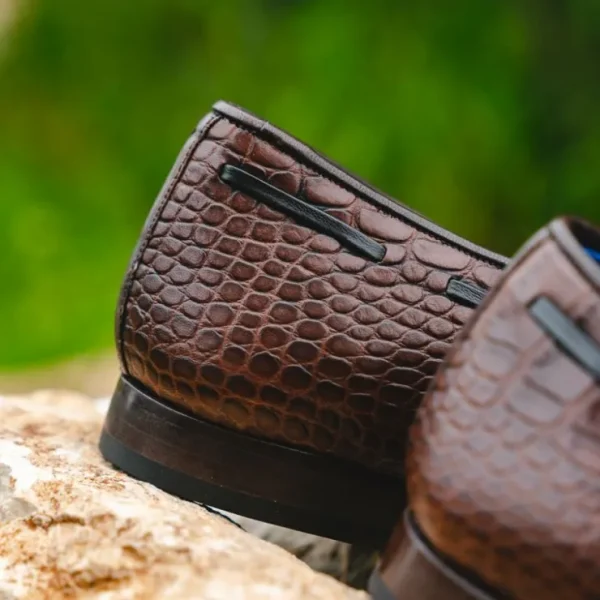 Shop Emanuele Sempre Crocco Tassel Loafers Dark Brown DarkBrown