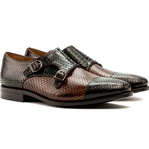 emanuele_sempre_double_mo_0-8.webp Flash Sale Emanuele Sempre Double Monk Python Shoes Dark Brown/Med Brown DarkBrown/MedBrown