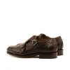 New Emanuele Sempre Double Monk Ostrich Shoes Dark Brown DarkBrown