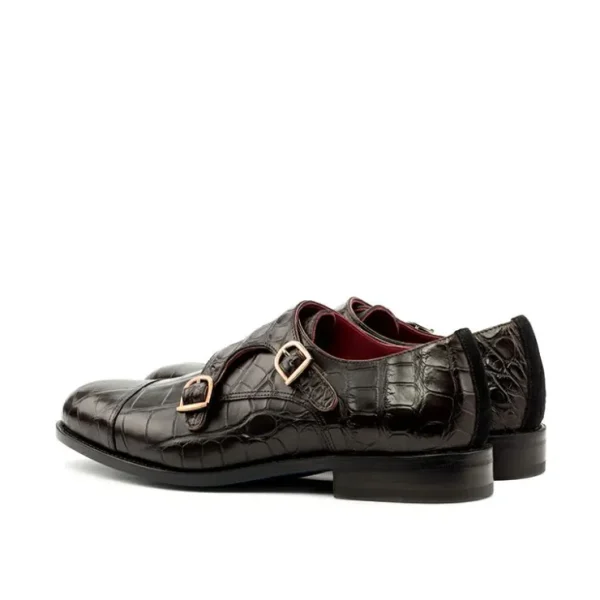 emanuele_sempre_double_mo_1-10.webp Shop Emanuele Sempre Double Monk Alligator Shoes Black/Dark Brown Black/DarkBrown