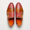 Store Emanuele Sempre Double Monk Python Shoes Cognac