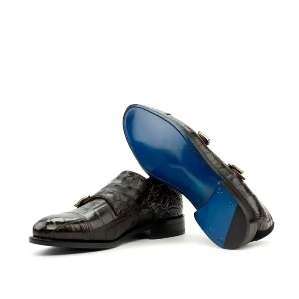 emanuele_sempre_double_mo_2-10.webp Shop Emanuele Sempre Double Monk Alligator Shoes Black/Dark Brown Black/DarkBrown