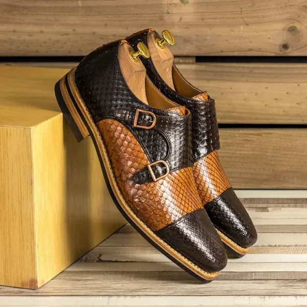emanuele_sempre_double_mo_3-5.webp Flash Sale Emanuele Sempre Double Monk Python Shoes Cognac/Dark Brown Cognac/DarkBrown