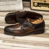 Flash Sale Emanuele Sempre Double Monk Python Shoes Dark Brown/Med Brown DarkBrown/MedBrown