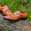 Store Emanuele Sempre Double Monk Python Shoes Cognac