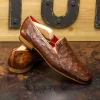 Fashion Emanuele Sempre Drake Ostrich Shoes Med Brown MedBrown