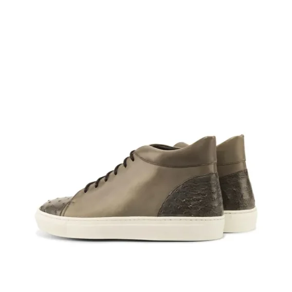 Cheap Emanuele Sempre High Top Ostrich Sneakers Grey