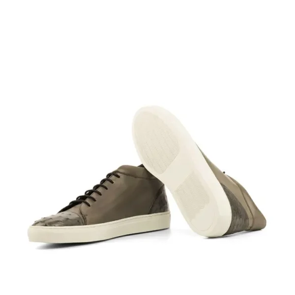 Cheap Emanuele Sempre High Top Ostrich Sneakers Grey