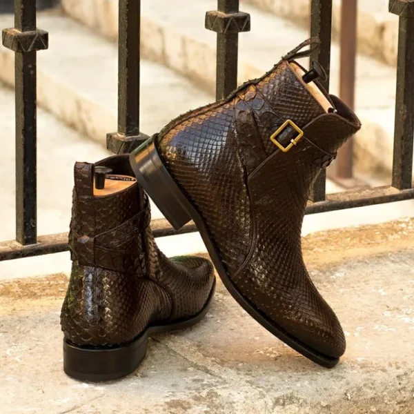 Store Emanuele Sempre Jodhpur Python Shoes Dark Brown DarkBrown